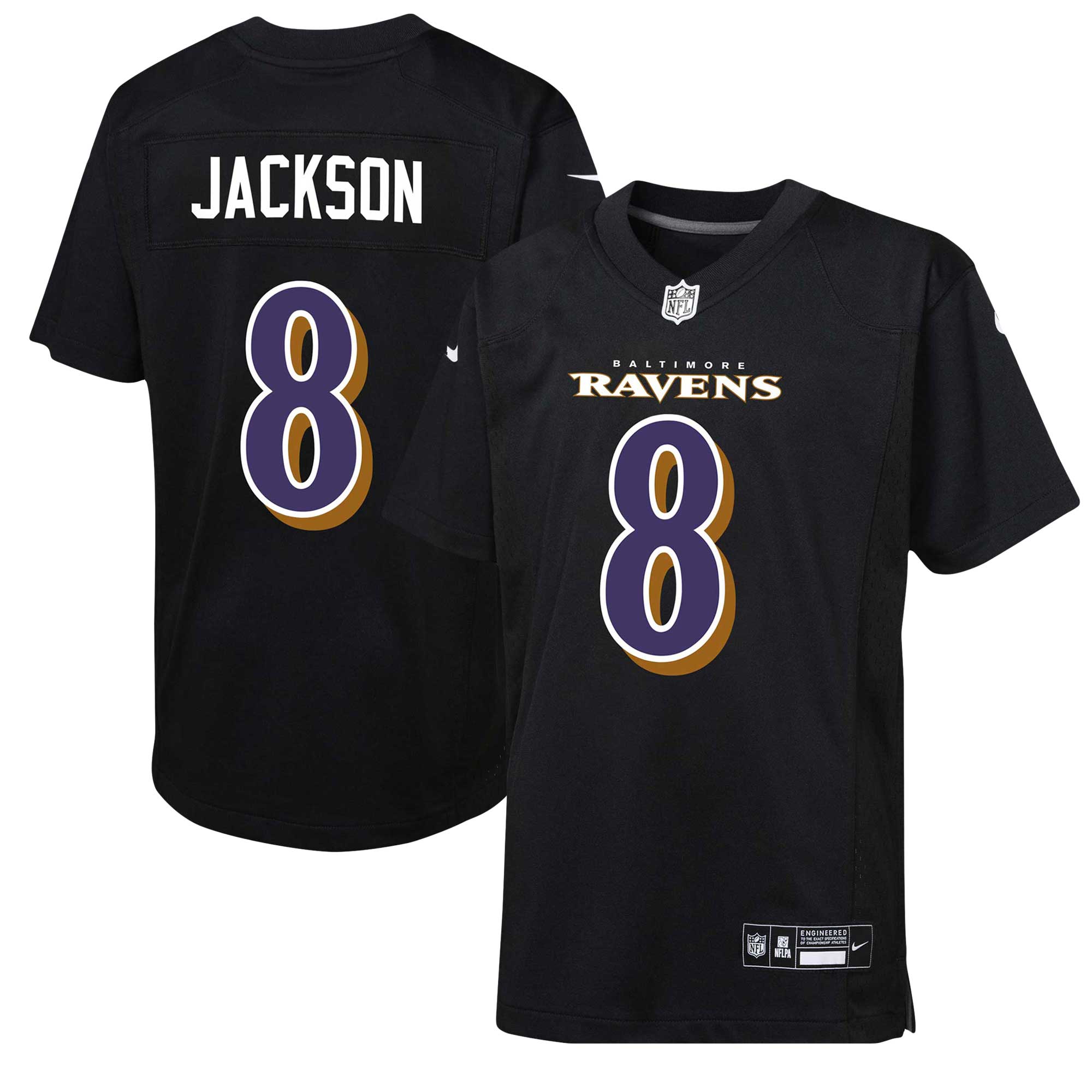 Lamar Jackson Baltimore Ravens Youth Fashion Game Jersey – Black