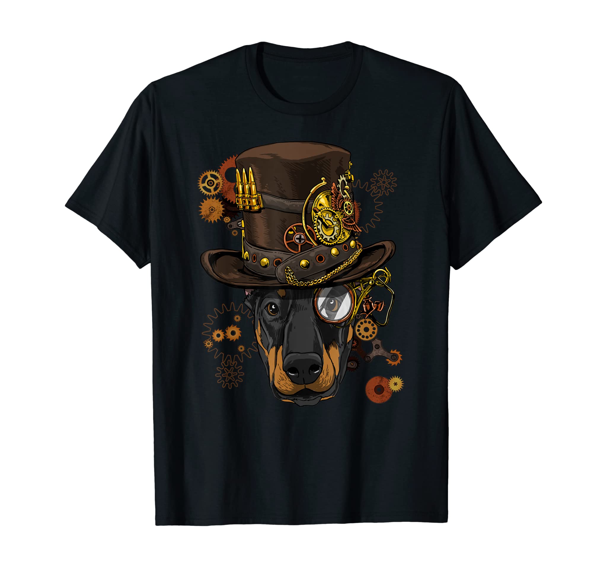 Steampunk Doberman Dog Shirt Steampunk Lovers Gift