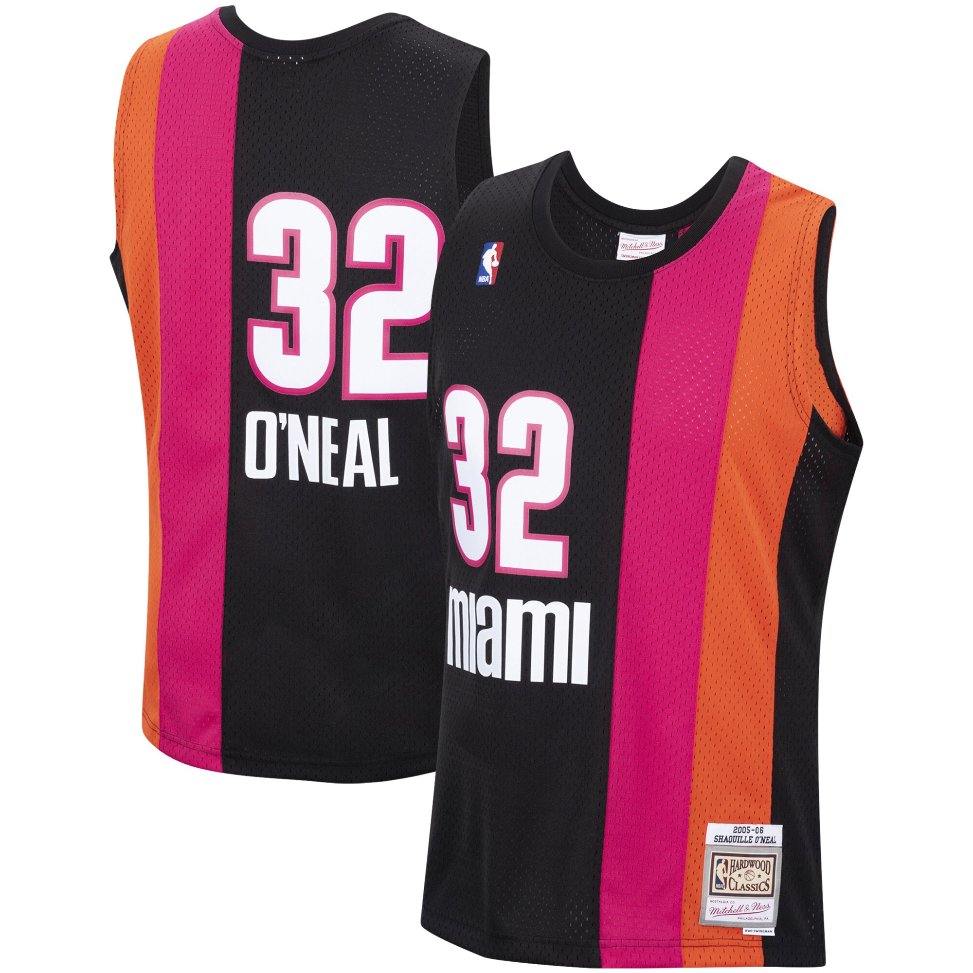 Shaquille O'Neal Miami Heat Mitchell & Ness Hardwood Classics Swingman Jersey – Black