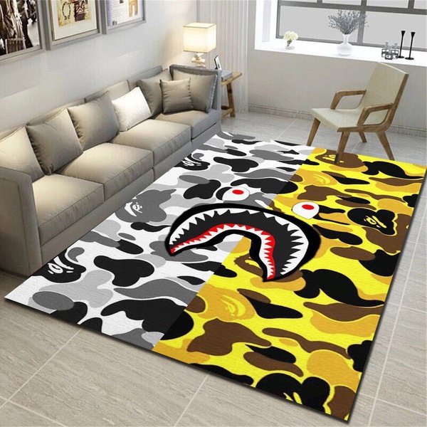 Bape Logo Inspired Area Rug, Living Room Carpet, Floor Mat