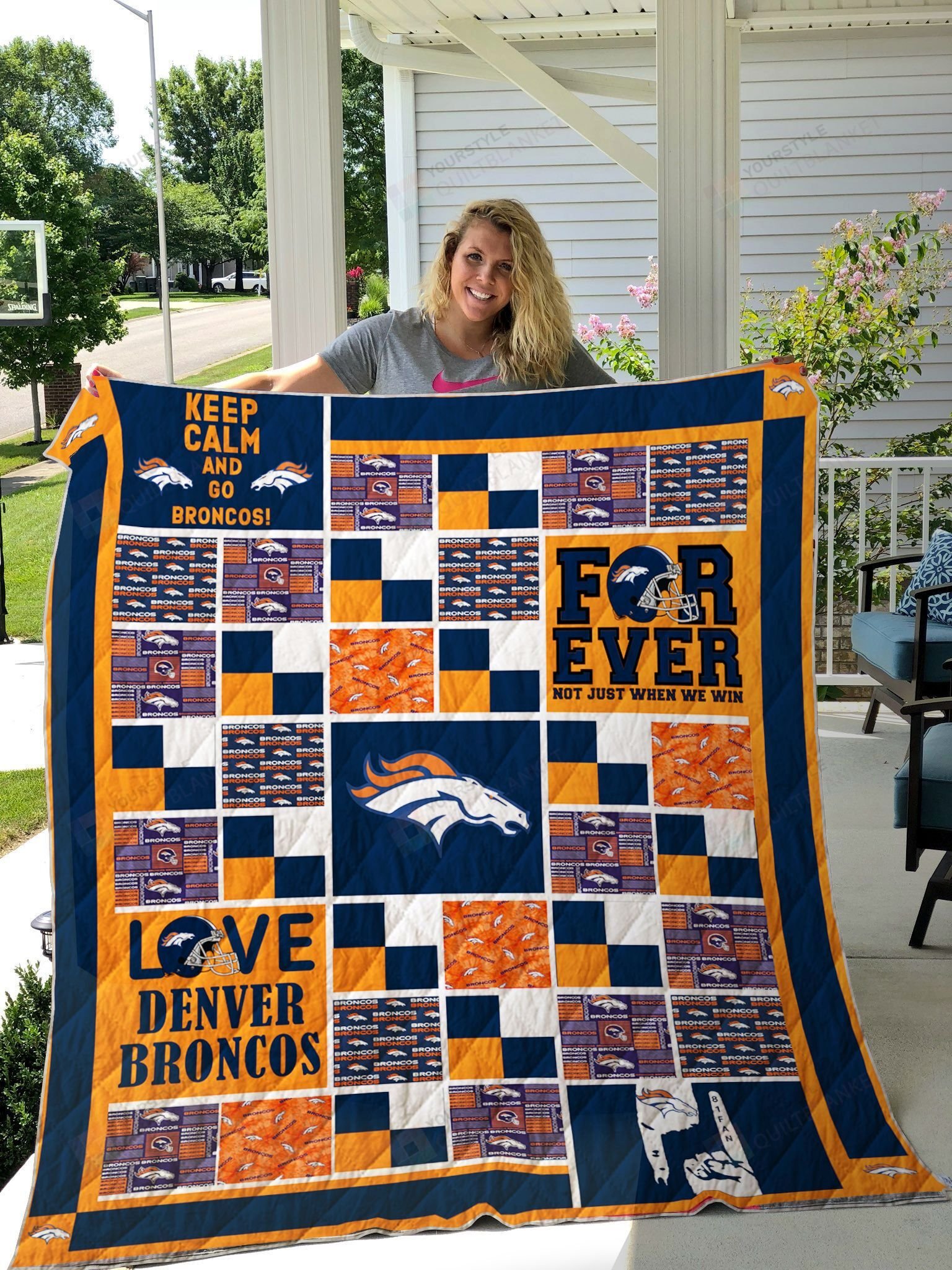 Denver Broncos Quilt Blanket 02 Christmas Gift