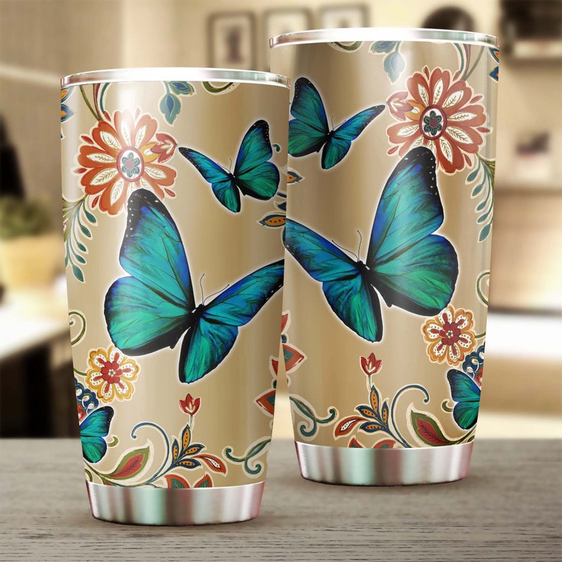 Butterfly Flower Flawless Butterfly Tumbler-Unique Gift Tumbler-Birthday Gift Christmas Gift For Butterfly Lover Christians