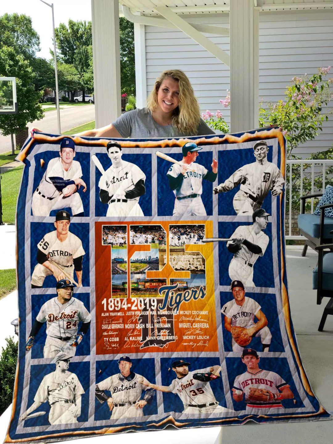 Detroit Tigers 125th Anniversary Quilt BLANKET