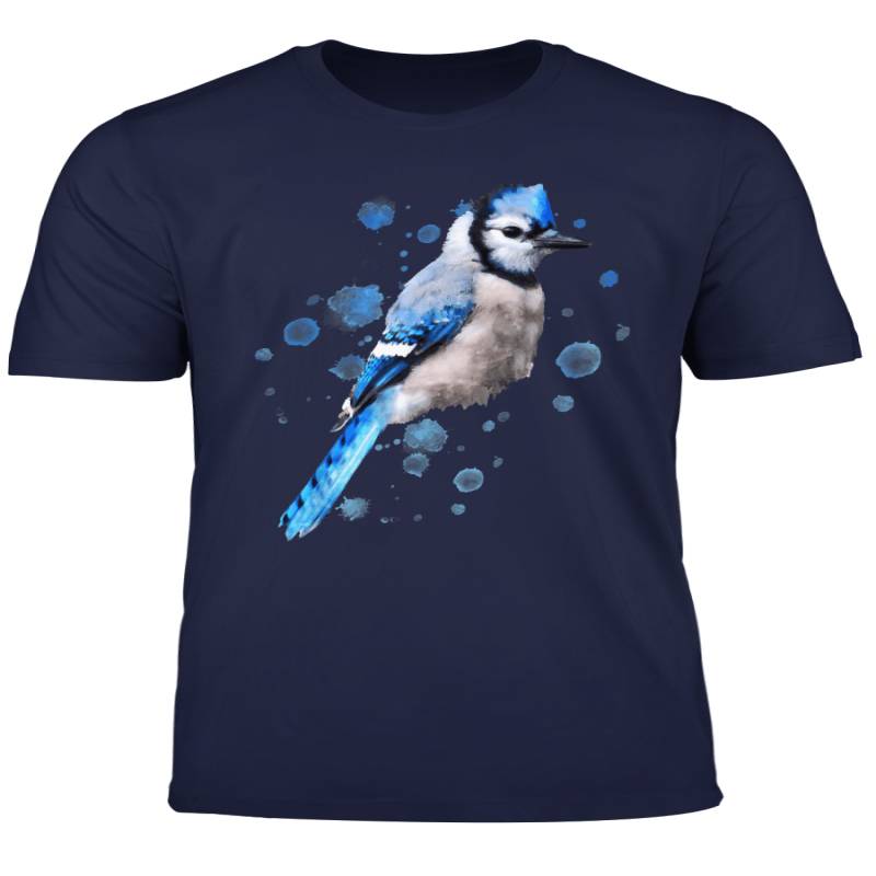 Watercolour Blue Jay Bird Artistic Animal Artsy Painting T Shirt