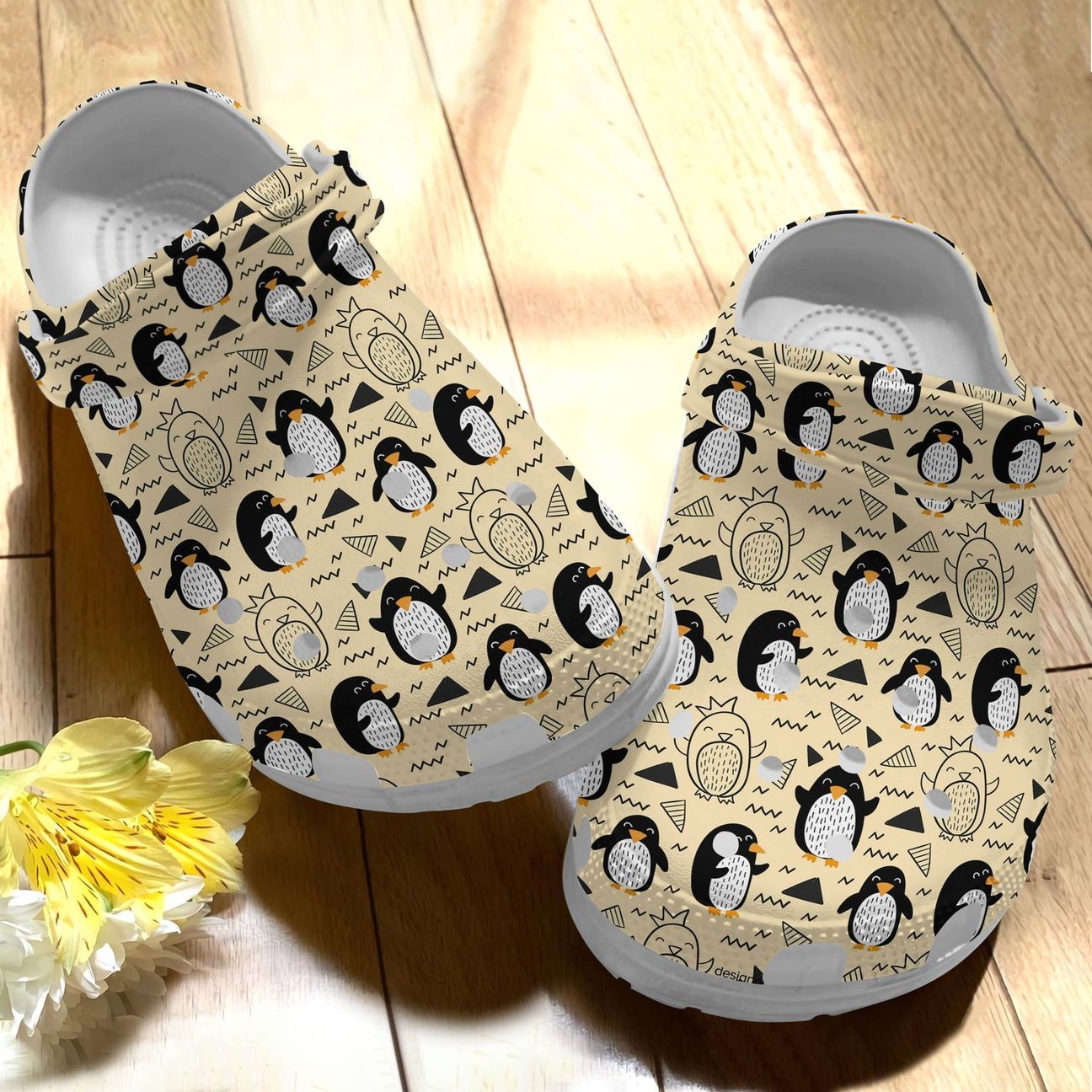 Penguin Personalize Clog Custom Crocs Fashionstyle Comfortable For Women Men Kid Print 3D Whitesole Happy Day