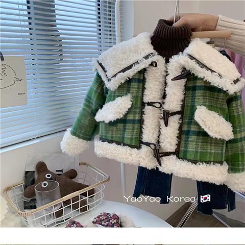 2022 Autumn New Light and Luxury Fashion Korean Kids Wear Girl Coat Thickened Warm Keeping Top Boutique Clothing Simple Style alx