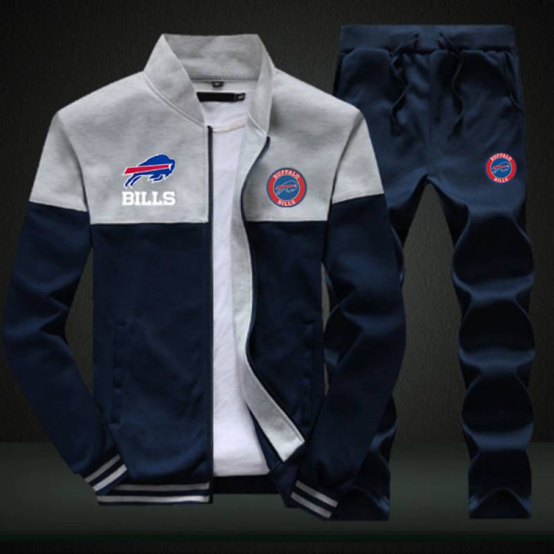 Buffalo Bills Sweatshirt +Sweatpants Mens Clothing 2 Pieces Sets Slim Tracksuit