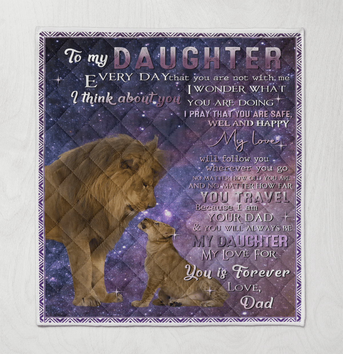 To My Daughter Quotes, Lion Quilt Blanket Wn261032