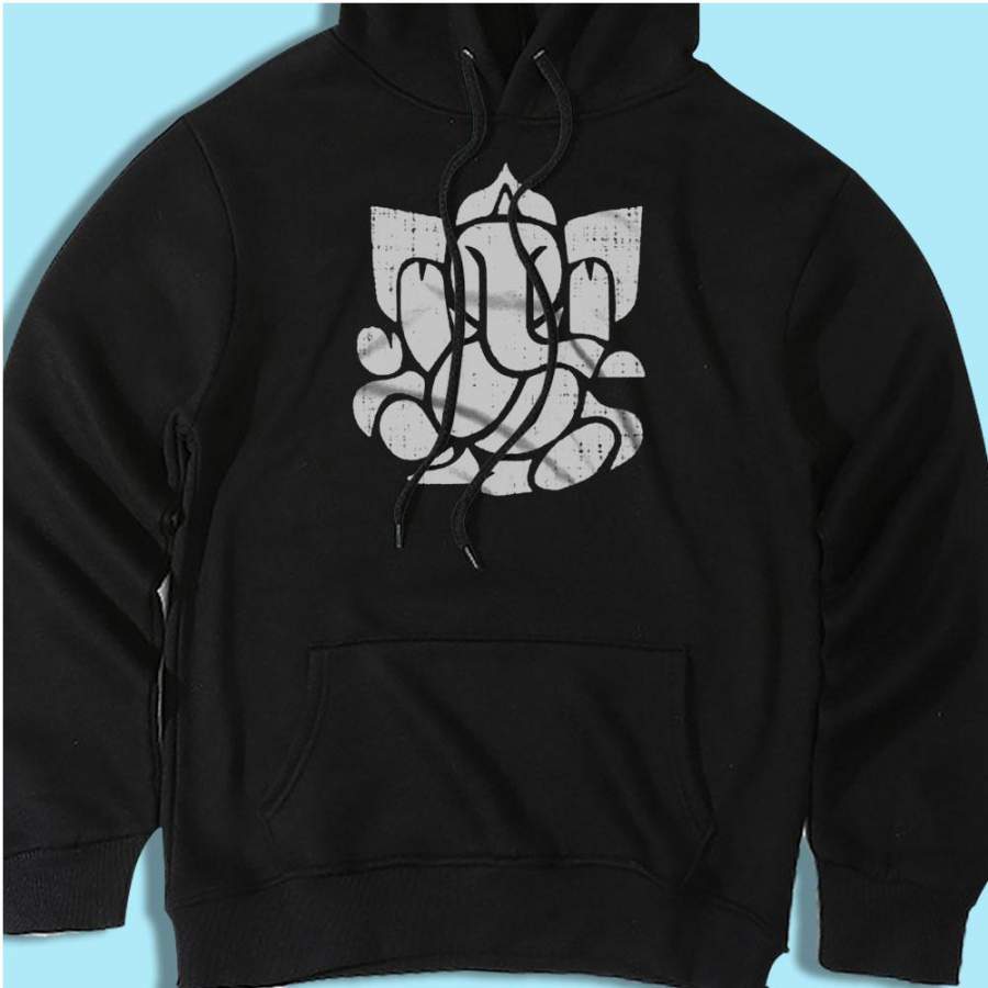 Yoga Ganesh Elephant Fitted Racerback Vintage Distress Men’S Hoodie