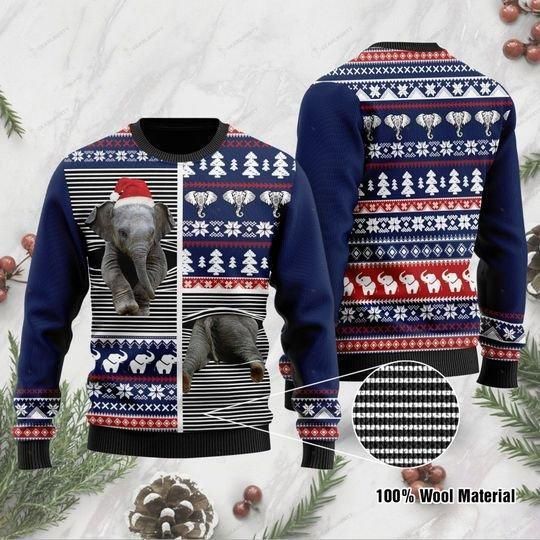 Funny Elephant Ugly Christmas Sweater | For Men & Women | Adult | Us1162