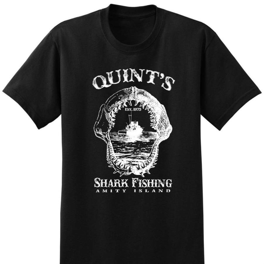 Summer New Quint’S Shark Fishing Tee Shirt