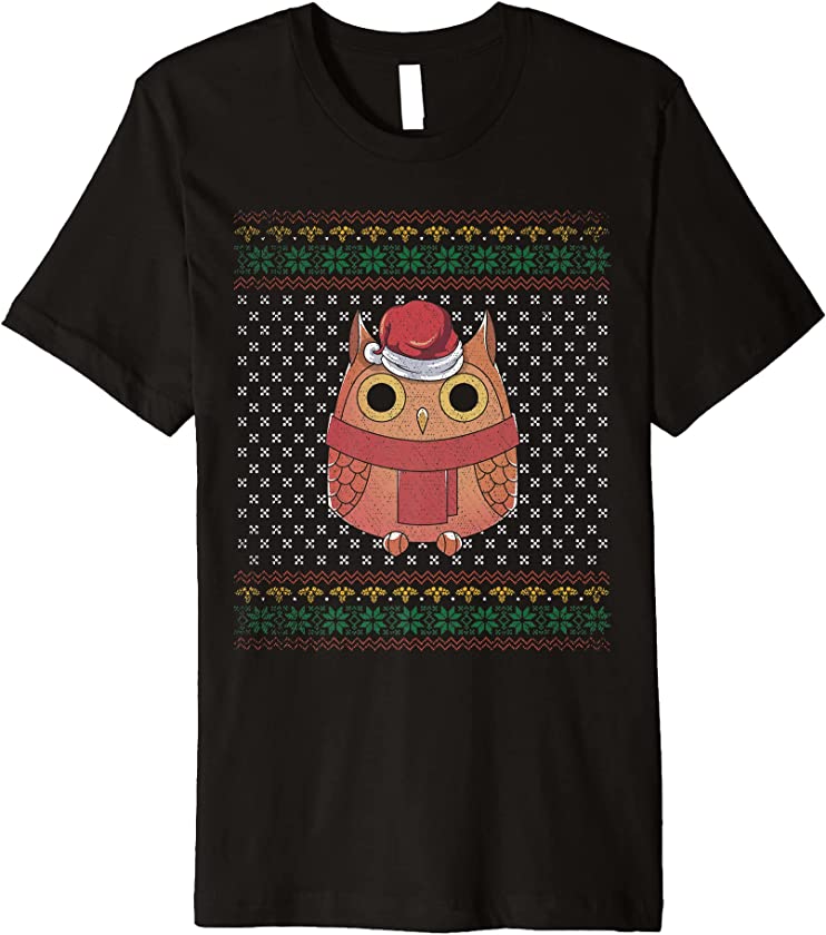 Ugly Christmas Wise Bird Lover Merry Xmas Cute Animal Owl Premium T-Shirt