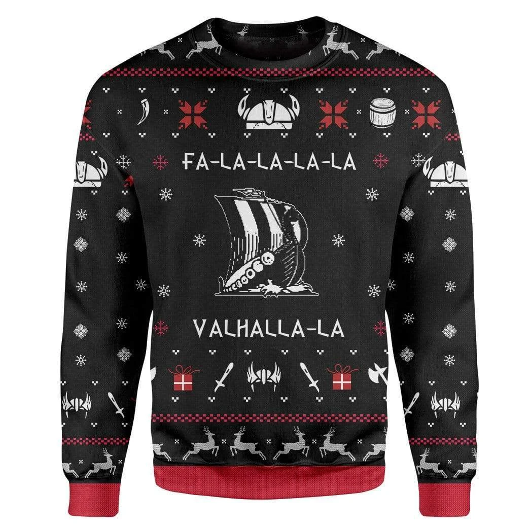 Valhalla Viking Ugly Christmas Sweater | Unisex | Full Size | Adult | Colorful | US3225