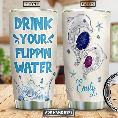 Dolphin Jewelry Style Personalized Stainless Steel Tumbler, Personalized Tumblers, Tumbler Cups, Custom Tumblers