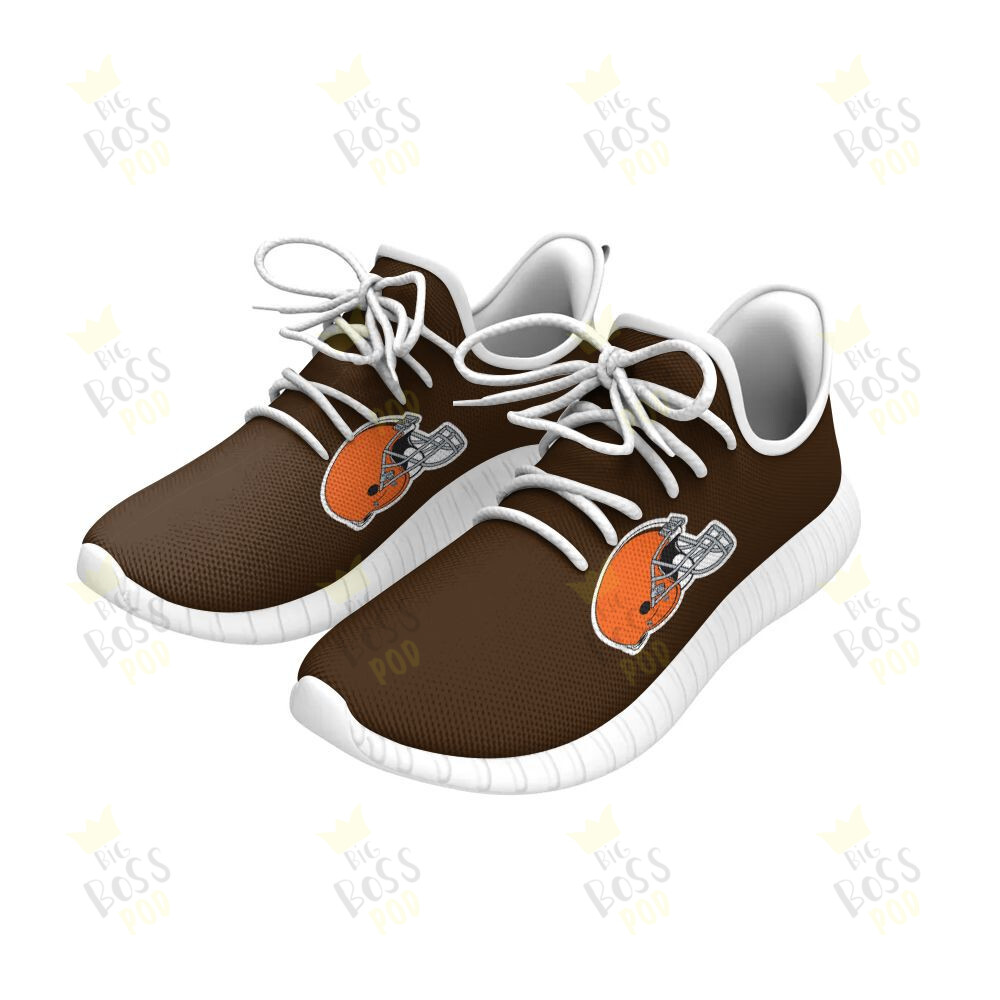 Cleveland Brown Logo Nlf Team Brown Paint Theme Gift For Cleveland Browns Fans Sport Running Sneakers Shoes