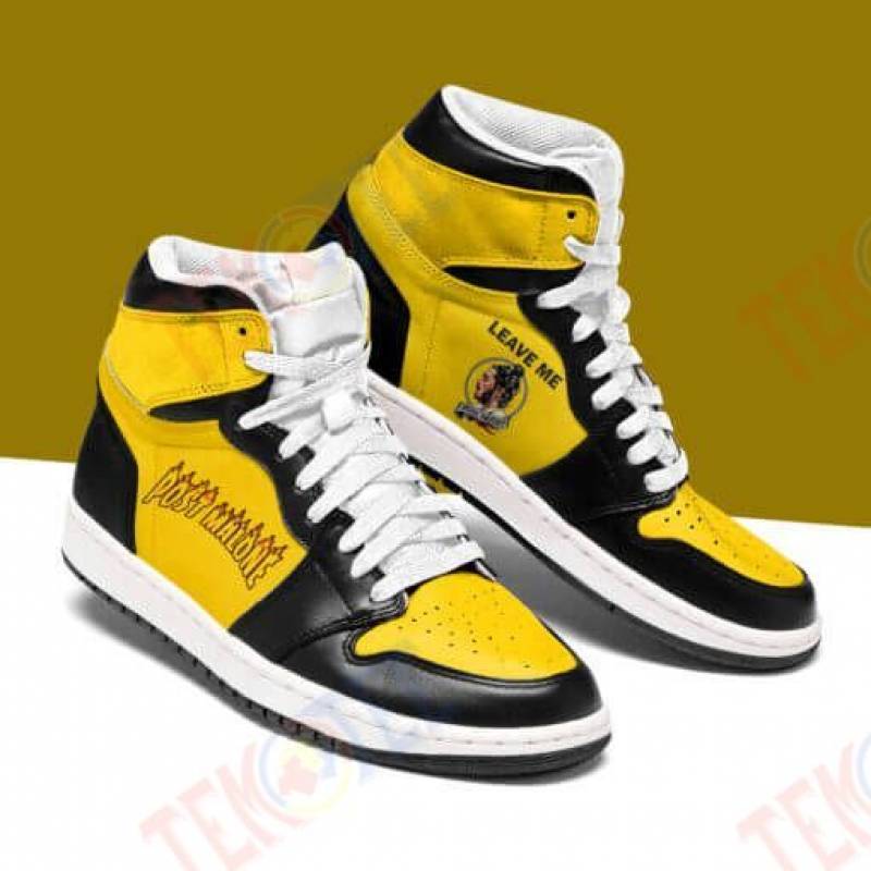 Mens Womens Post Malone Leave Me Yellow Black Jordan Sneakers Shoes For ...