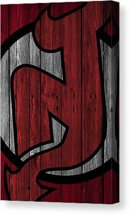 New Jersey Devils Wood Fence Joe Hamilton Canvas Print