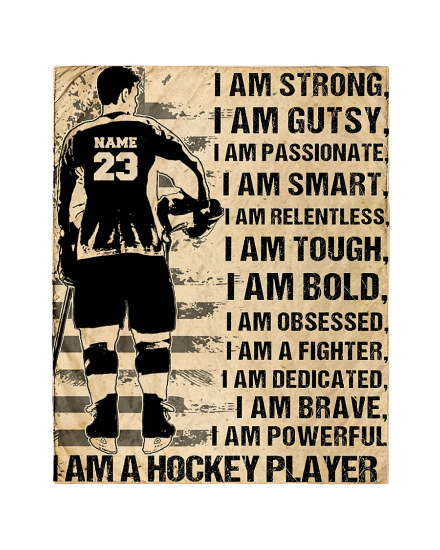I Am A Hockey Player Vintage Quilt Blanket
