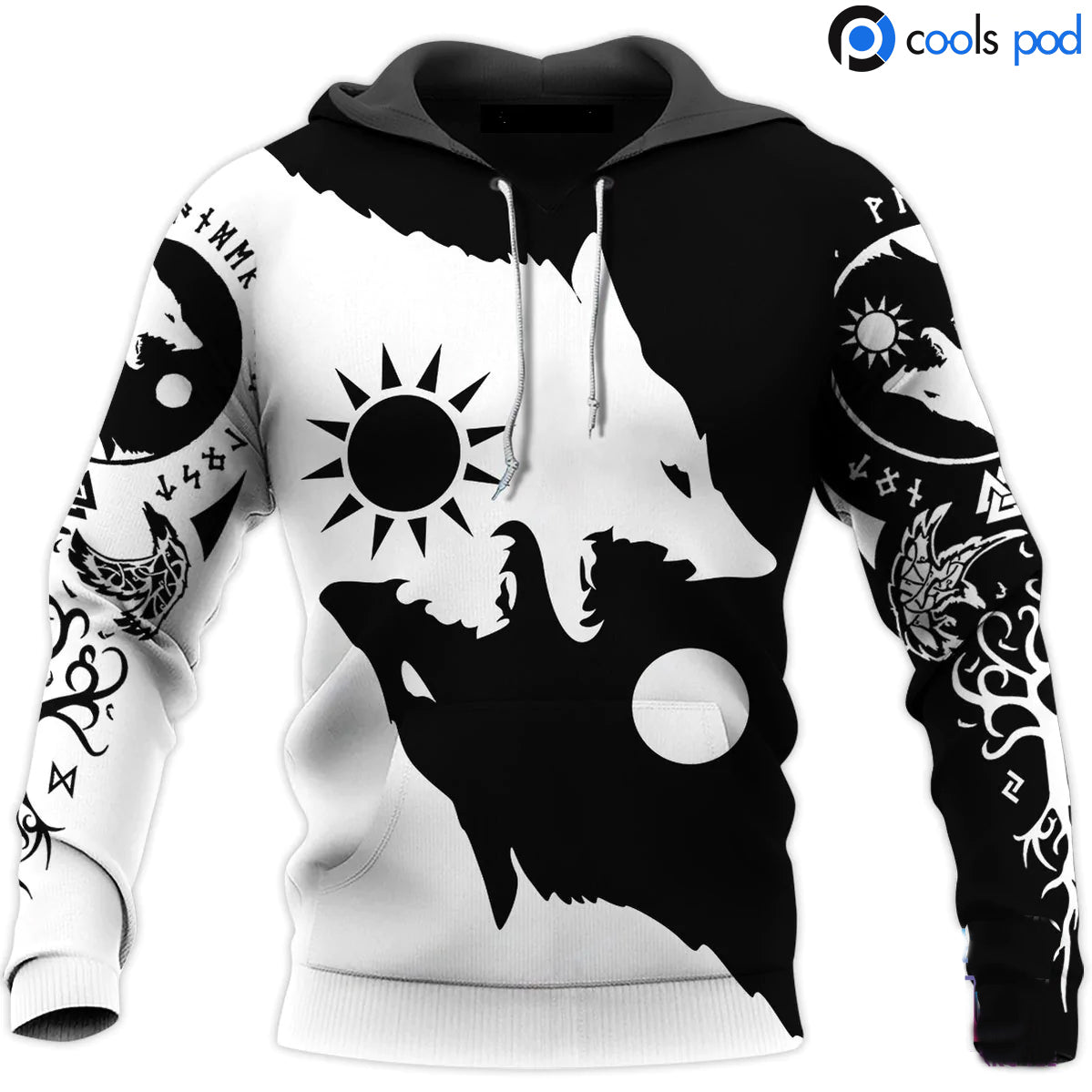 Viking Hoodies For Adults Skoll And Hati 3D All Over Printes Hoodie Men Viking Hoodies