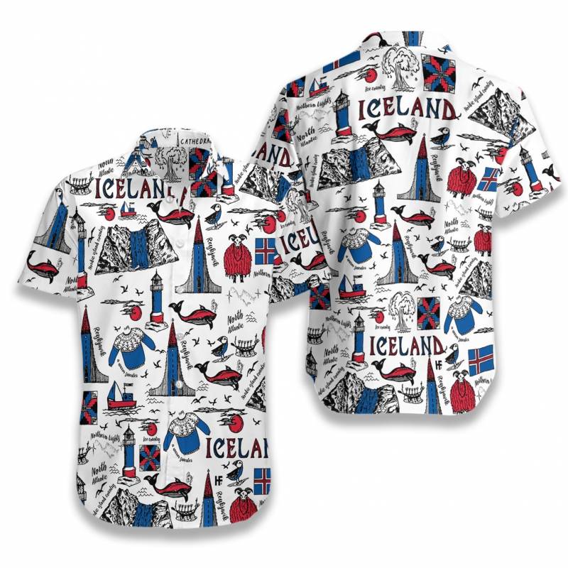 I Love Iceland Doodle Hawaii Shirt Ha29044