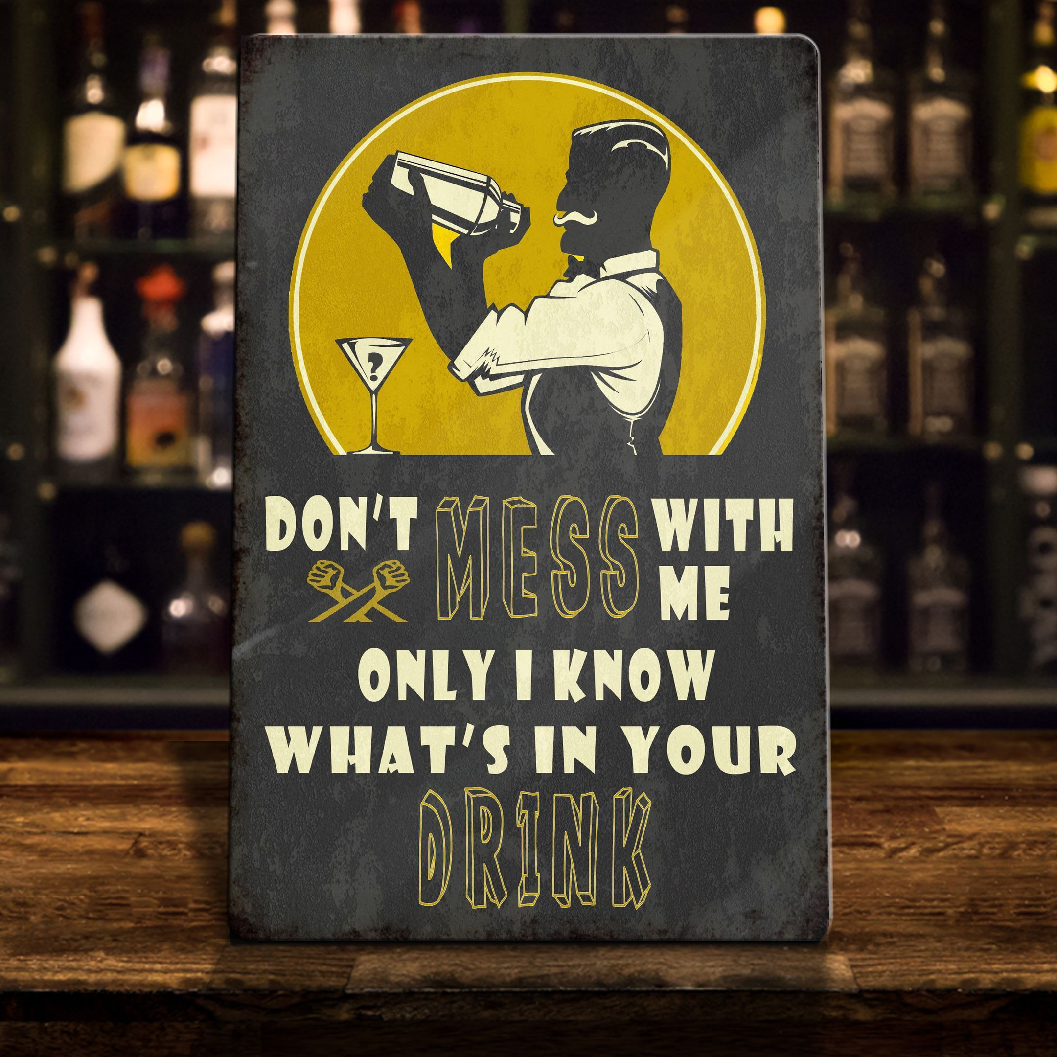 Bartender Poster – Don’T Mess With Me Canvas Home Décor Gifts For Men