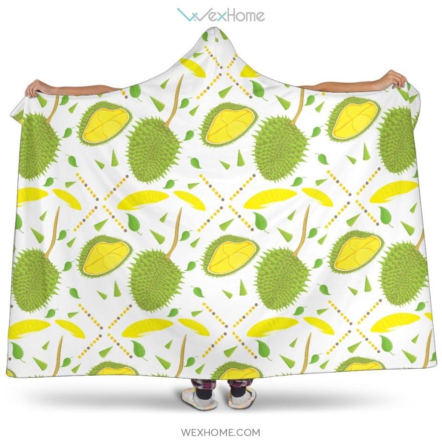 Durian Pattern Background Hooded Blanket