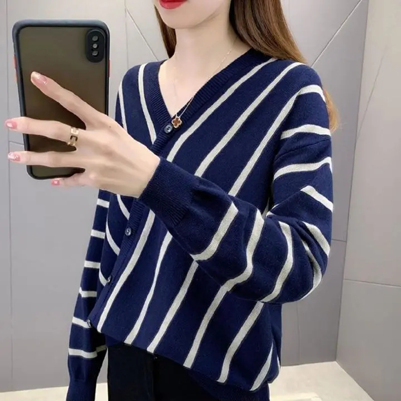 2022 Autumn Winter Sweaters for Women Striped Cross Design Fashion Knitted Pullover Sweater Woman Knitwear Basic Tops Korean Zar alx