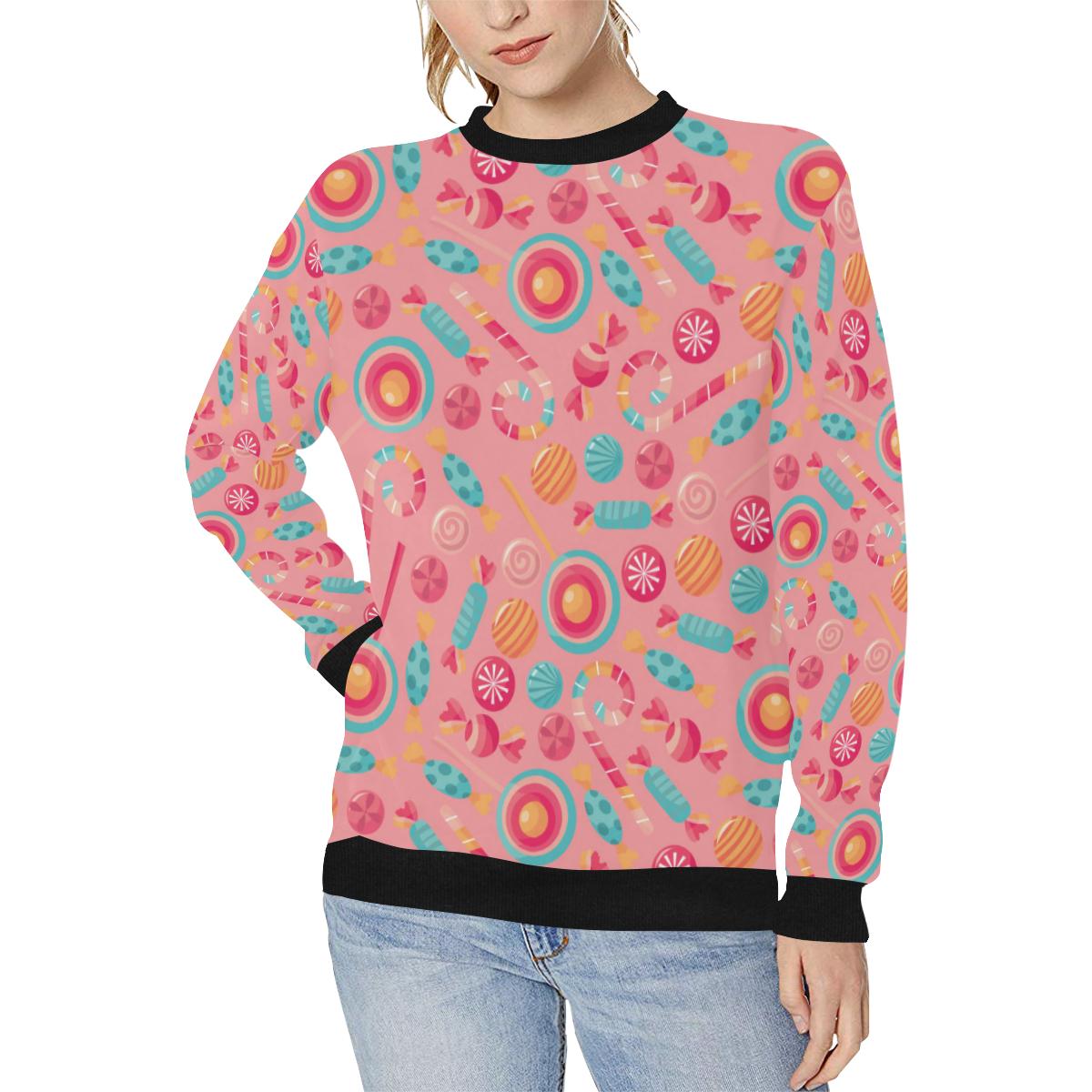 Colorful candy pattern Women’s Crew Neck Sweatshirt