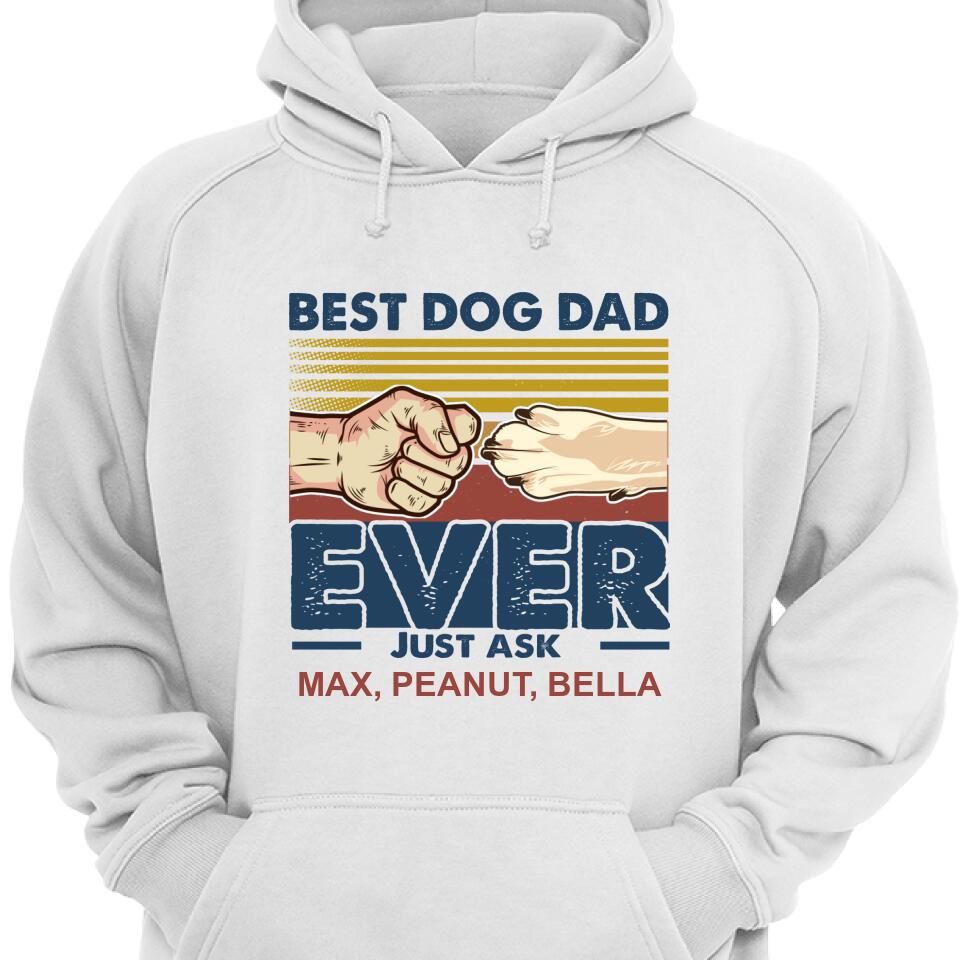 Custom Best Dog Dad Ever Just Ask Retro Vintage Dog Dad Hoodie – Trending Personlized