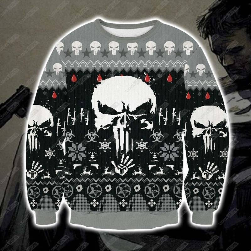 The Punisher 3D Print Ugly Christmas Sweatshirt