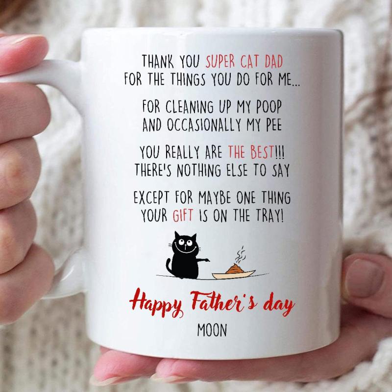 Your Gift In The Tray Cat Dad Gift Mug