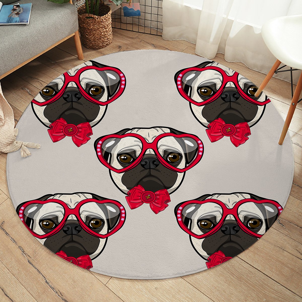 Ms Pug SW2516 Round Rug