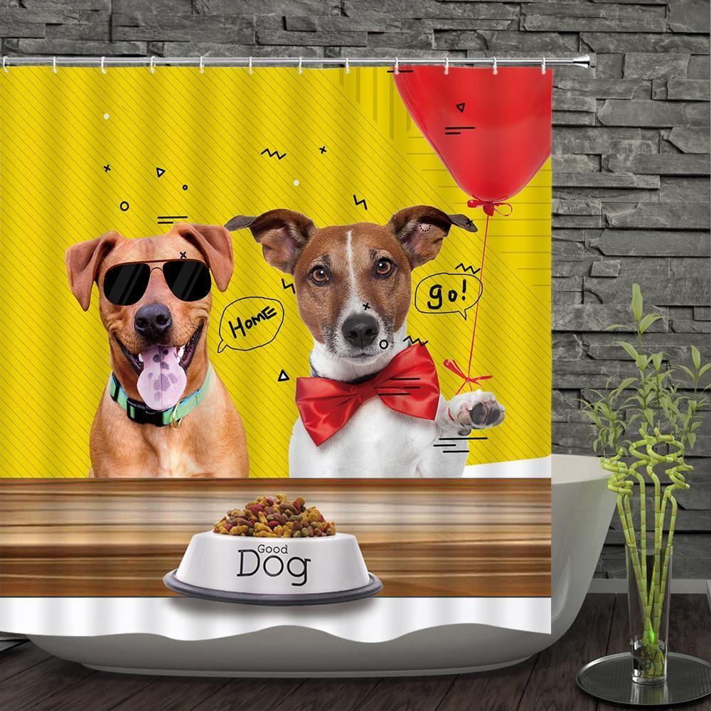 The Funny Dogs 3D Printed Shower Curtain Gift Home Decoration