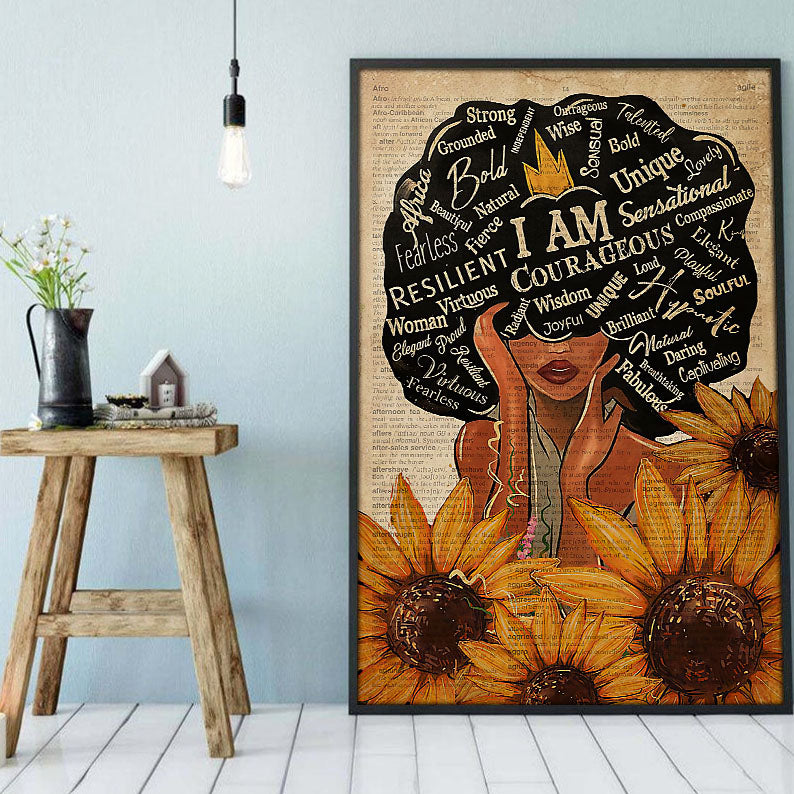 Nice African Best Canvas Prints Retro Afrocentric Poster Print Black Woman Black Men Glamorous Canvas Wall Art