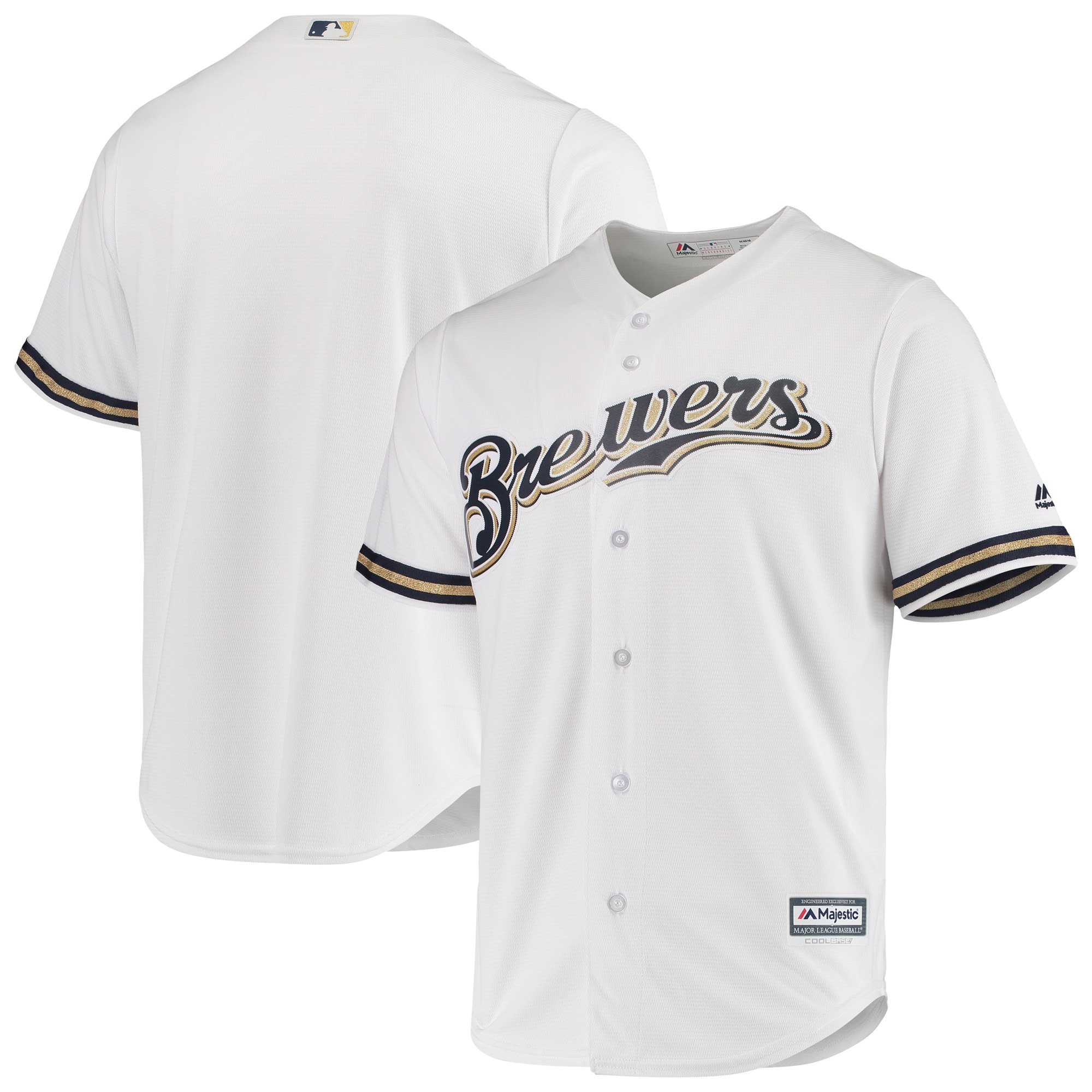 Milwaukee Brewers Majestic Team Official Jersey – White