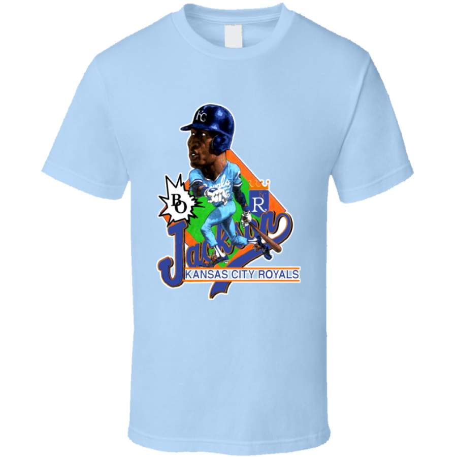 Bo Jackson Bo Kansas City Baseball Retro Caricature T Shirt