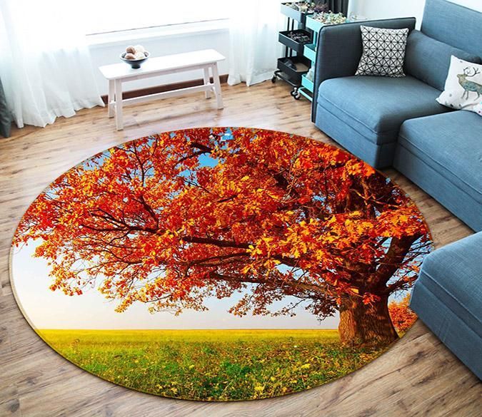 3D Autumn Landscape 073 Round Rug – Round Carpet Home Decor