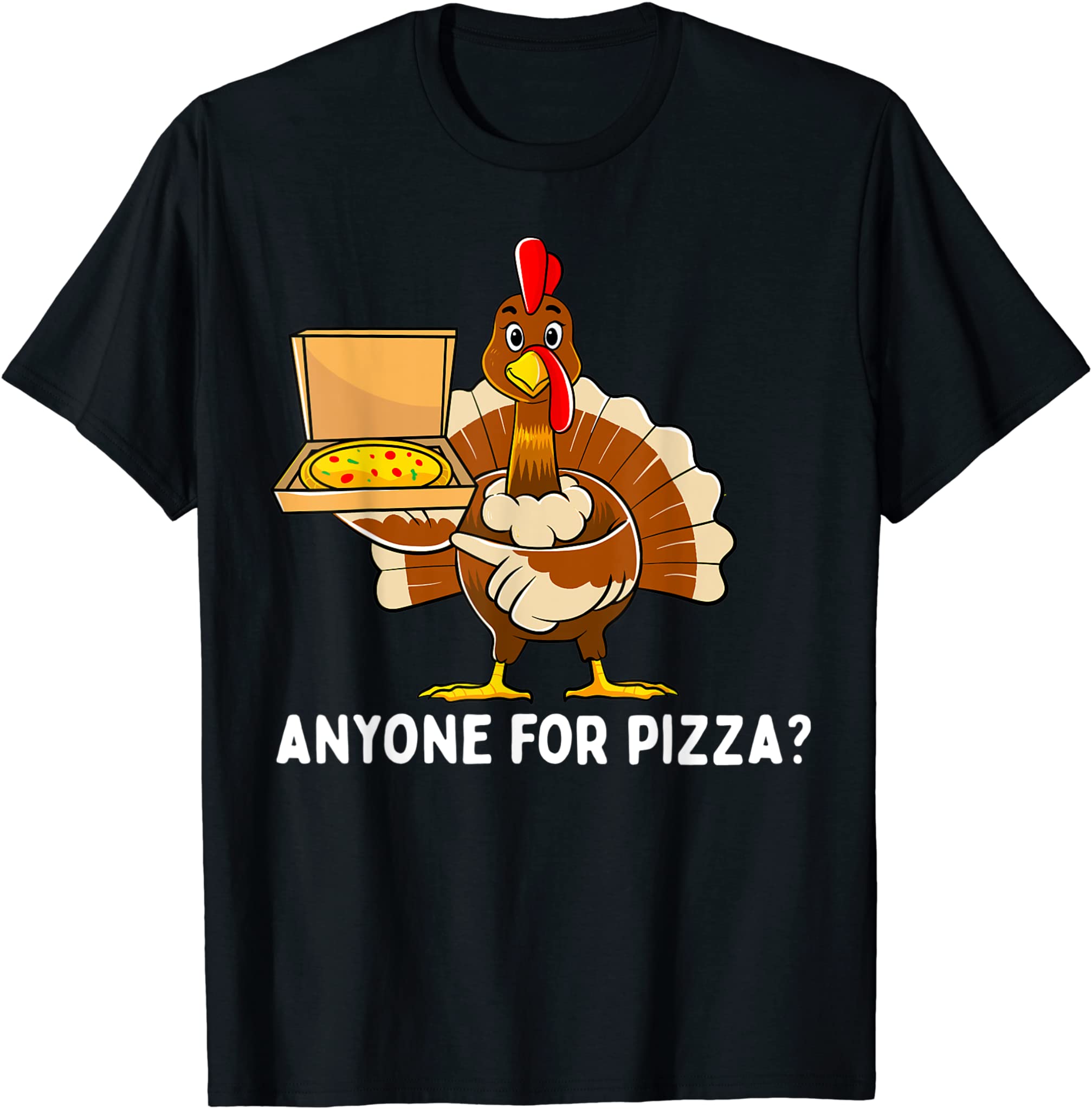 Funny Thanksgiving Turkey Pizza Men Kids Boys Gift T-Shirt