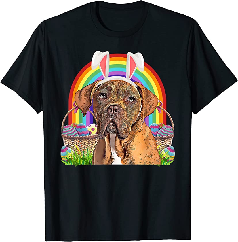 Dogues de Bordeaux Dog Easter Bunny Egg Hunt T-Shirt