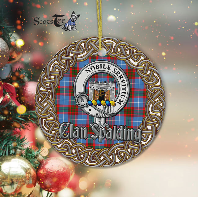 Spalding Celtic Ring Plaid Ornament Gift. Christmas Tree Ornament Tartan Ornament Great Christmas Ornaments Gift