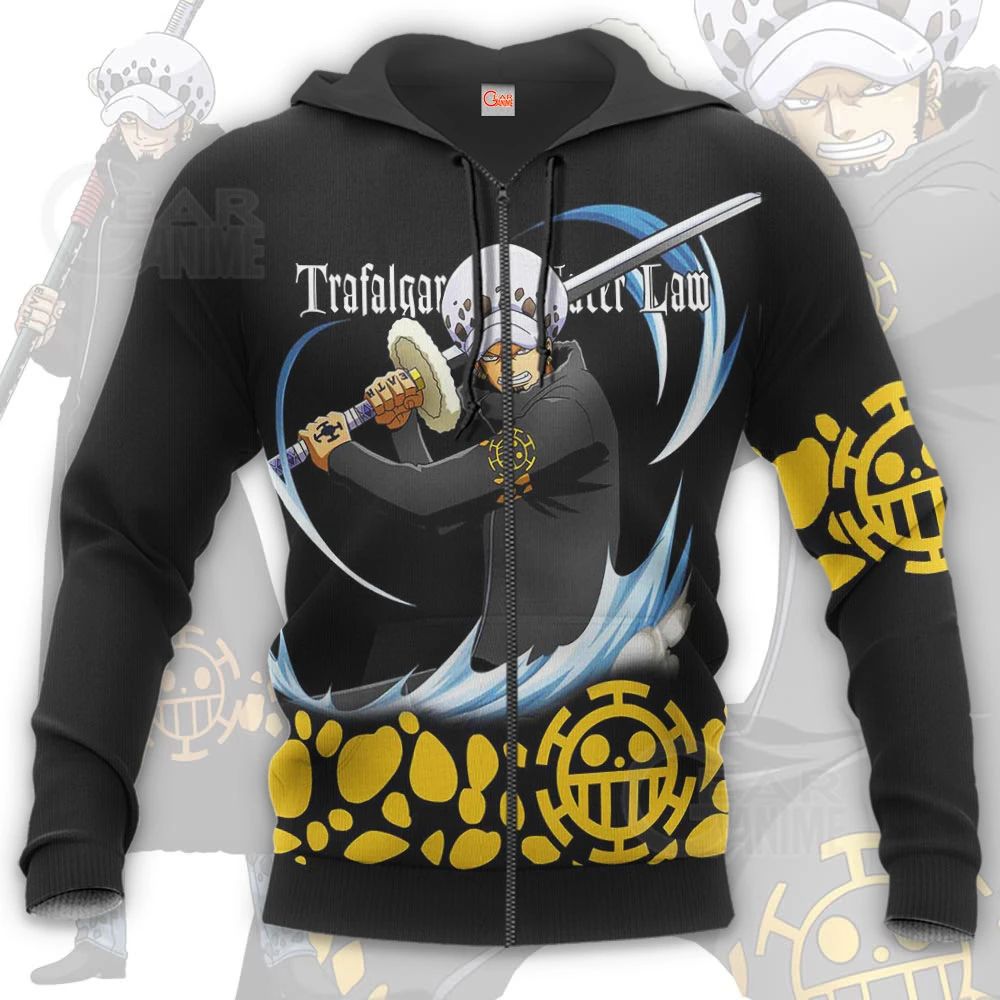 Tragafalar Law Shirt One Piece Anime Hoodie Jacket Va11 Unisex Men Women