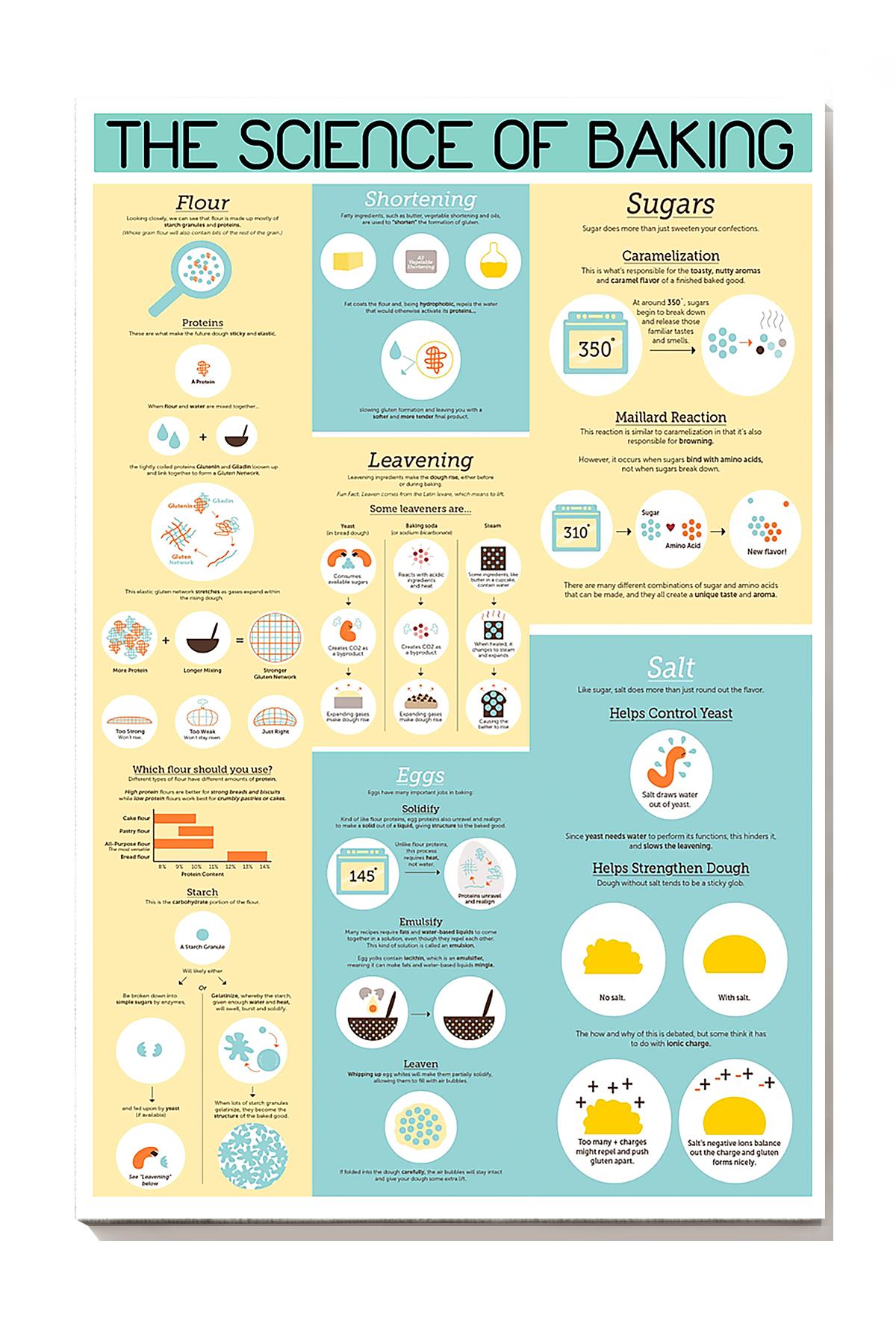 The Science Of Baking Knowledge Wall Art For Baker Bakery Decor Wrapped Canvas