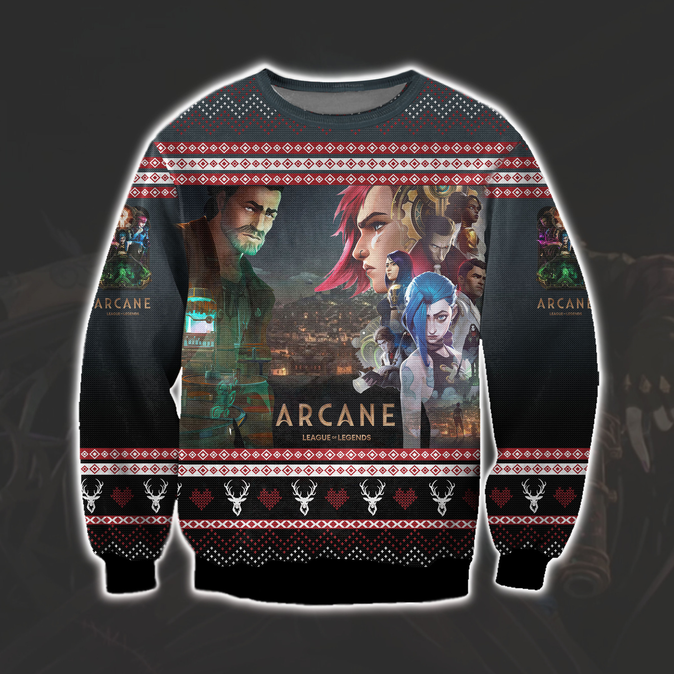 Netflix Arcane Vander Ugly Christmas Sweater