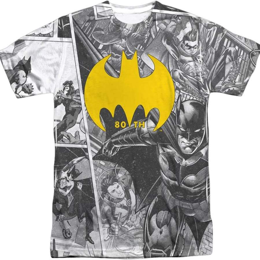 80th Anniversary Collage Batman T-Shirt