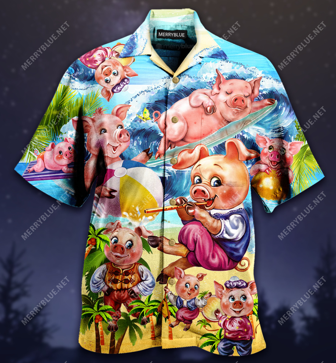 Enjoy The Summetime On Beach Like Pigs Unisex Hawaii Shirt Ha26480