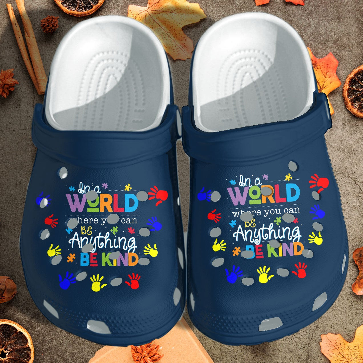 Be Kind Autism Awareness Custom Crocs Shoes Clogs – In A World Where ...