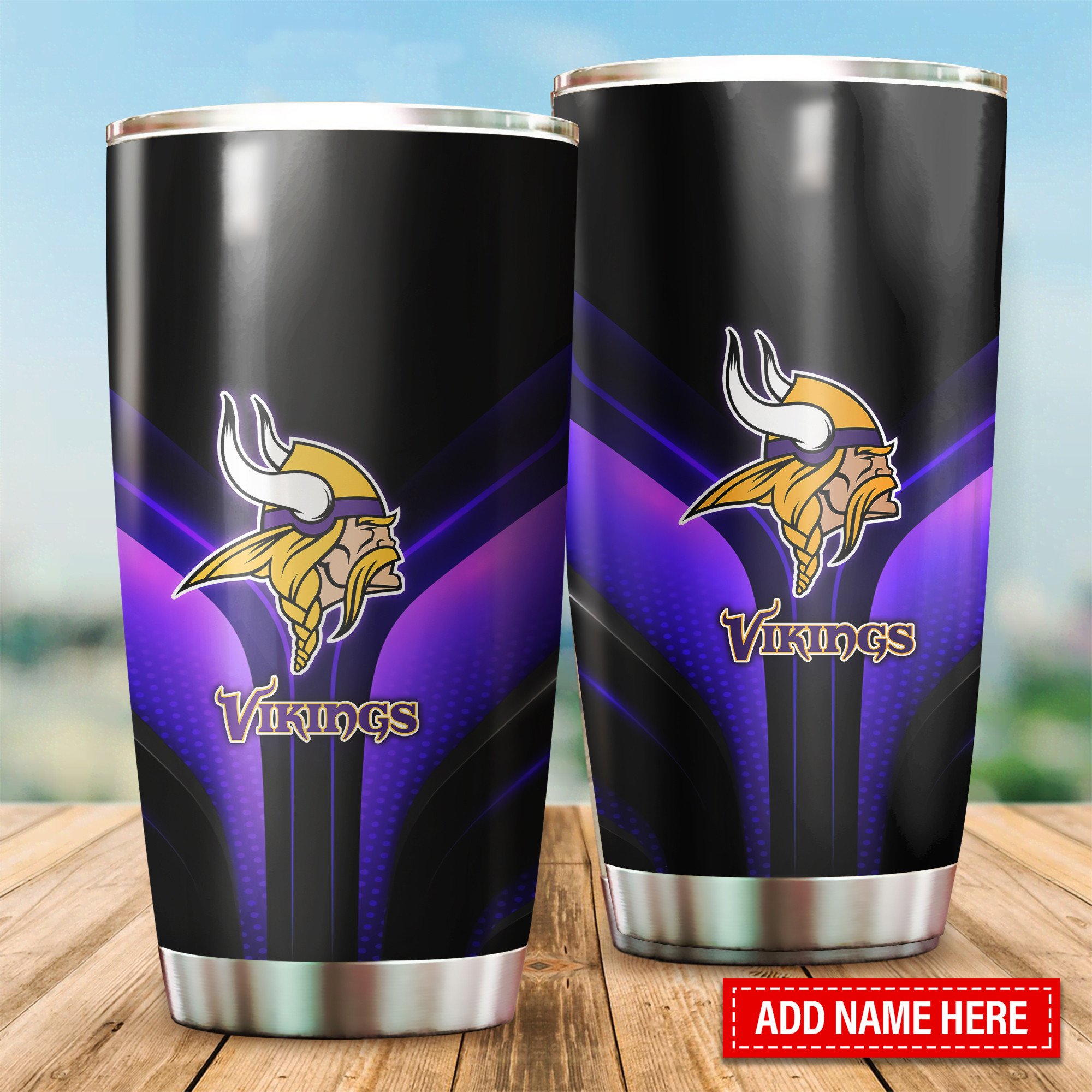 Minnesota Vikings Custom Name Tumbler Bg188