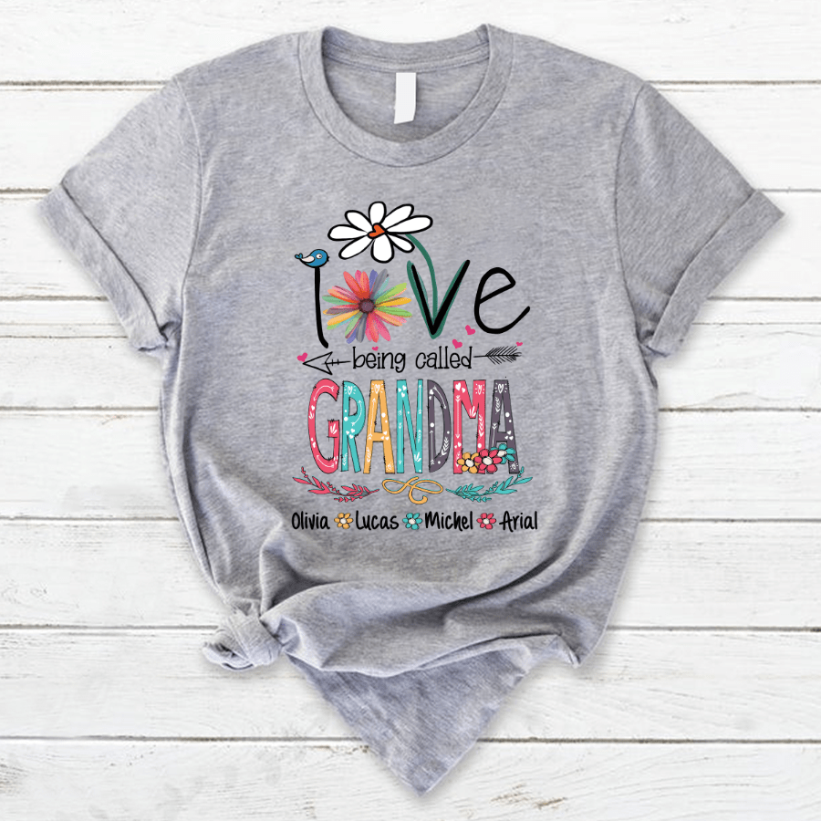 Love Being Called Grandma With Grandkids T Shirt, Cute Font Art Mimi Shirt, Nana Shirt