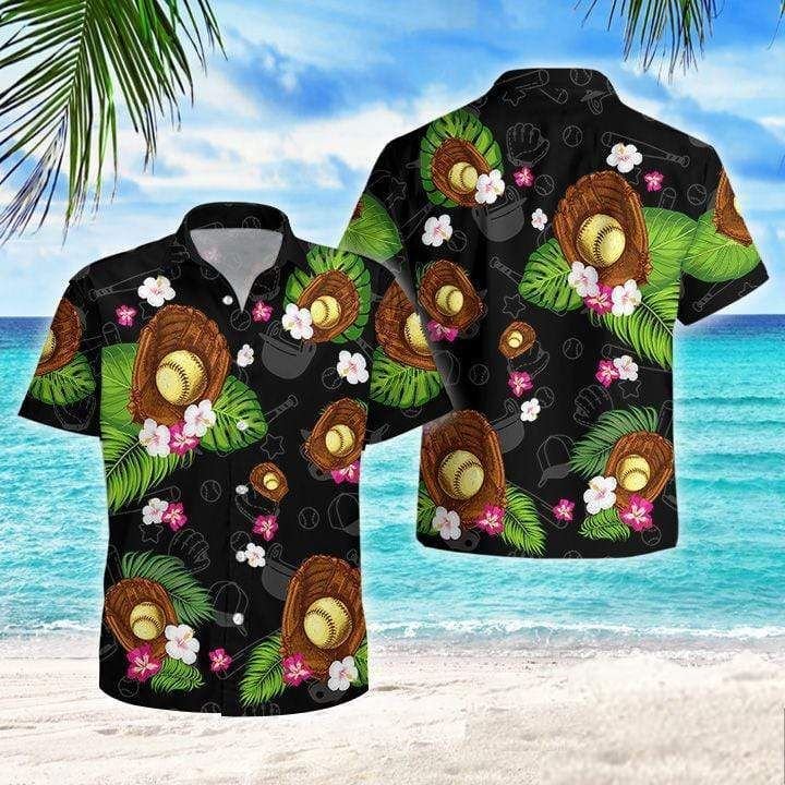 Softball Flowers Tropical Hawaii Shirt Ha108534