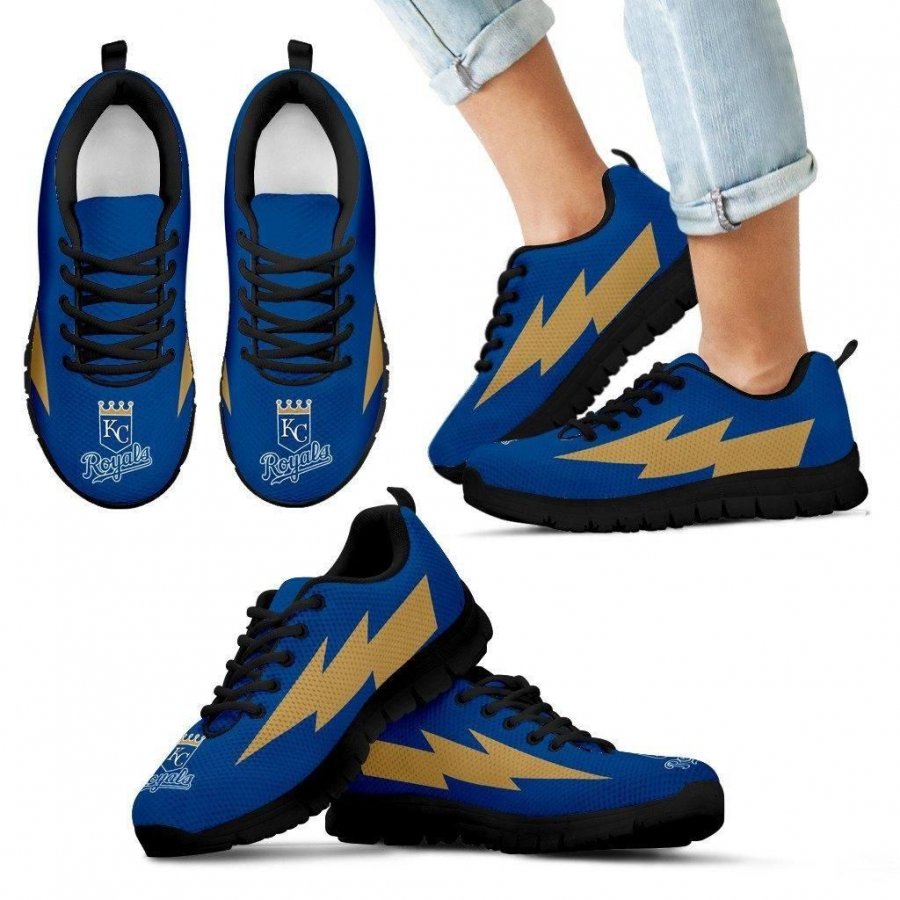 Unique Kansas City Royals Sneakers Thunder Lightning Amazing Logo #932